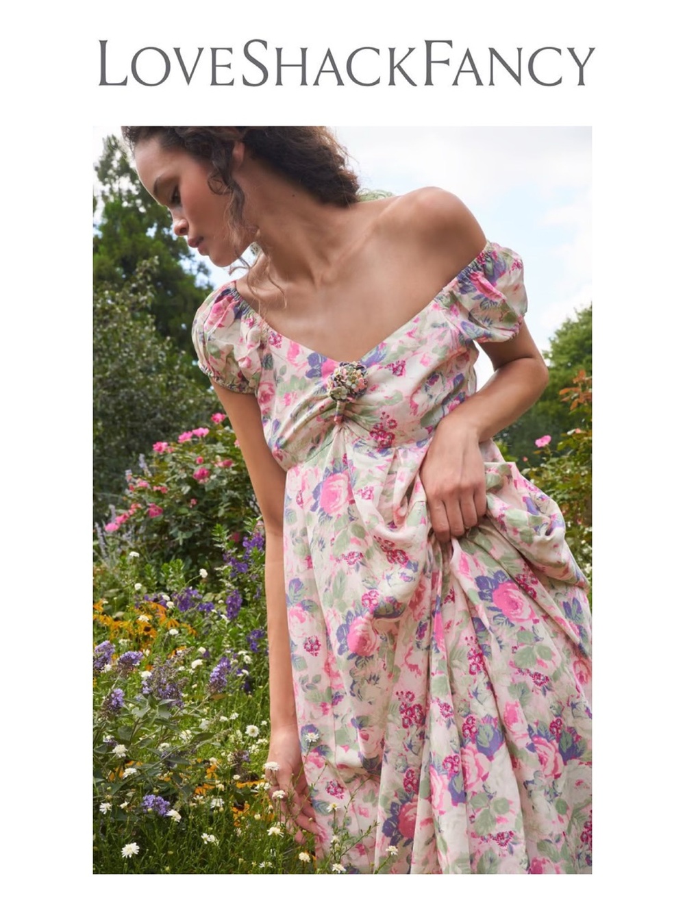 LoveShackFancy Gilvery Floral Maxi Dress